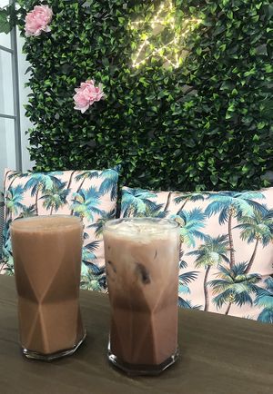 Chocolate banana smoothie and iced chocolate (specially made)  at Hay Gurl in Indooroopilly