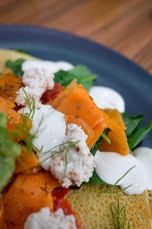 Smoked carrot 'salmon' at Hay Gurl in Indooroopilly