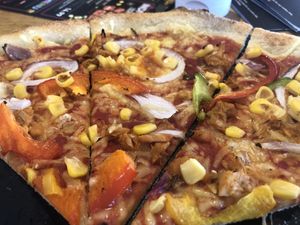 BBQ jackfruit pizza  at Pizza Hut in Dudley