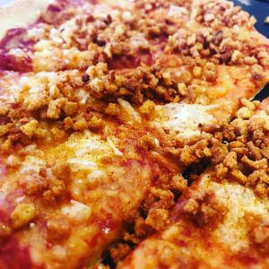 Margarita with bacon bits added and paprika  at Pizza Hut in Dudley