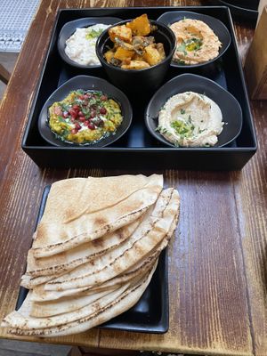 4 flatbreads - order separately (to save on food waste - pretty cool!)   at Damascena Coffee House - Temple Row in Birmingham
