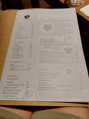 Menu at Zen Cafe in Mumbai