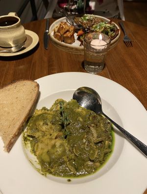Mushroom ravioli   at Zen Cafe in Mumbai
