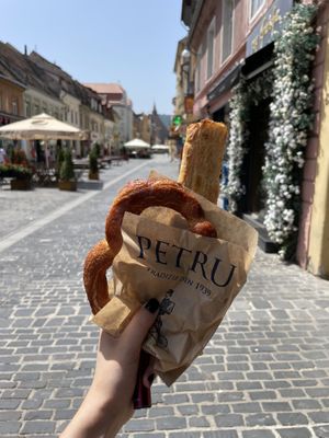 Pretzel and strudel   at Petru in Brasov