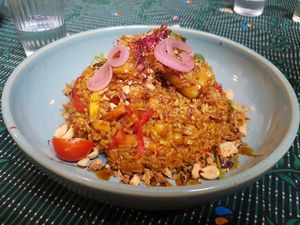 Nasi goreng with 'chicken' at Monkey Mood in Bordeaux