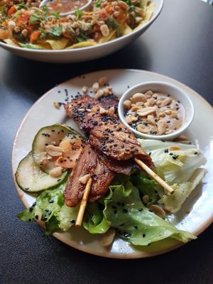 Chicken style satay. Top  notch satay.  at Monkey Mood in Bordeaux