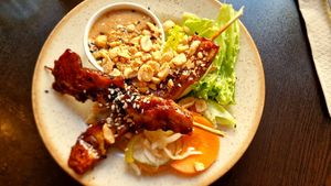 Satay skewers at Monkey Mood in Bordeaux