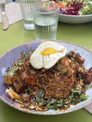 nasi gorang with vegan egg😄 at Monkey Mood in Bordeaux