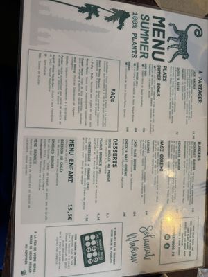 Menu  at Monkey Mood in Bordeaux