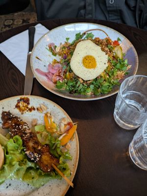 Cute egg! Actually tasted of fried egg too! at Monkey Mood in Bordeaux