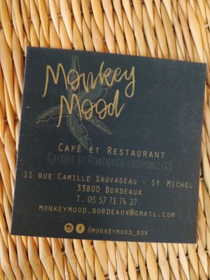 Forgot to take photo of my lunch so here's a business card at Monkey Mood in Bordeaux