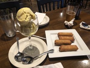 Chocolate Banana Eggrolls W/ Coconut Icecream at Thai Vegan in Greer