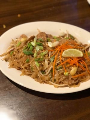 Pad Thai with Pepper "Steak" at Thai Vegan in Greer