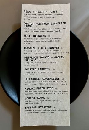 Menu   at Public Records in Brooklyn