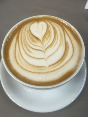 oat latte  at Public Records in Brooklyn