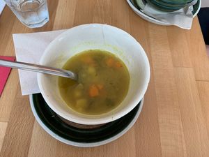Vegetable soup (vegan) at Fer Cafe in Ceske Budejovice