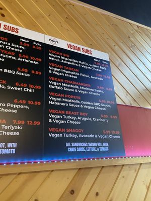 Menu at Crave Subs in Berkeley