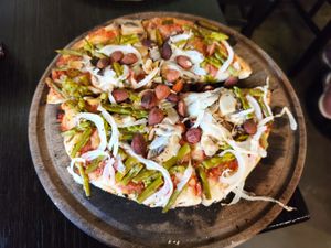 Vegan Pizza with Champions (size small) at Pizzería Güerrín in Buenos Aires