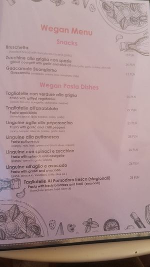 Vegan menu 1 (English) at Boungiorno in Bydgoszcz