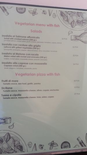 Pescatarian menu 3 (English) at Boungiorno in Bydgoszcz