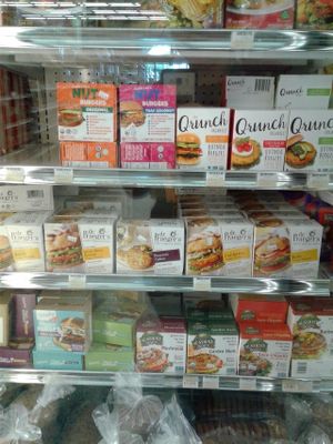 Vegan and vegetarian burger patties  at La Sierra Natural Foods in Riverside