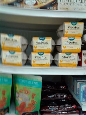 Vegan eggs at La Sierra Natural Foods in Riverside