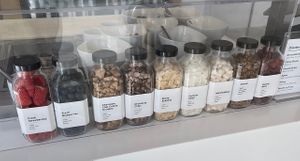 toppings! (mostly vegan & labeled)   at Pressed Juicery - Fashion Valley in San Diego
