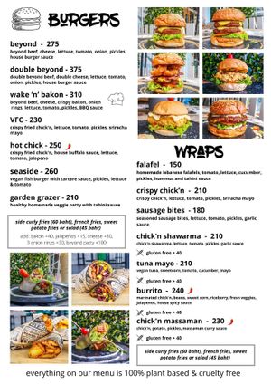 Menu page 4 at Vegan Junkie in Phuket