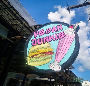 The sign out front at Vegan Junkie in Phuket