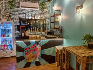 The bar! Smoothies, ice cream shakes, cocktails, coffee, kombucha and more! at Vegan Junkie in Phuket