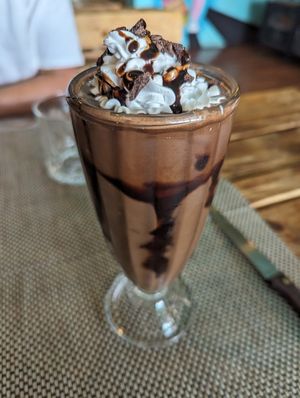 Double choc milkshake at Vegan Junkie in Phuket