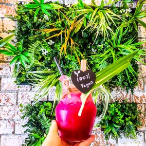 Freshly made healthy juice at Vegan Junkie in Phuket