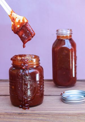 Homemade vegan maple bbq sauce at Vegan Junkie in Phuket