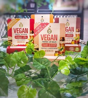 Vegan lip balm on sale at the restaurant shop at Vegan Junkie in Phuket