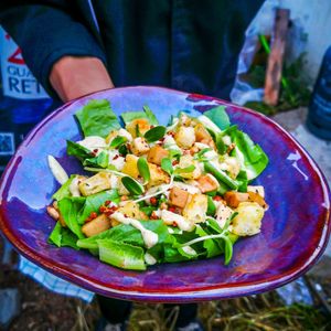 Chick'n caesar salad at Vegan Junkie in Phuket