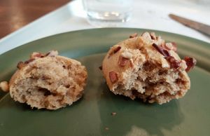 Gluten-free Madeleine with maple syrup and pecans  - close-up at For Four Bread 포포브레드 in Seoul