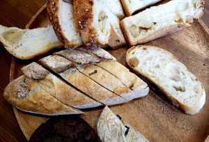 Green chili baguette at For Four Bread 포포브레드 in Seoul