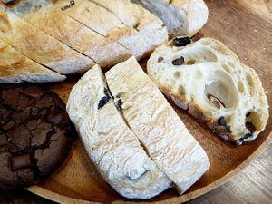 Olive ciabatta at For Four Bread 포포브레드 in Seoul