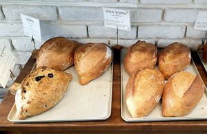 rice-based Campagne breads (French sourdough) at For Four Bread 포포브레드 in Seoul