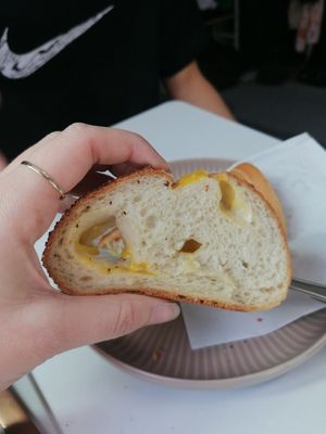 Cheese stuffed bread at For Four Bread 포포브레드 in Seoul