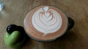 Hot chocolate with hazelnut milk at Polarity in Cardiff