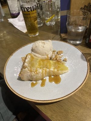 Apple pie and vegan ice cream   at The Wheatsheaf in Ingleton