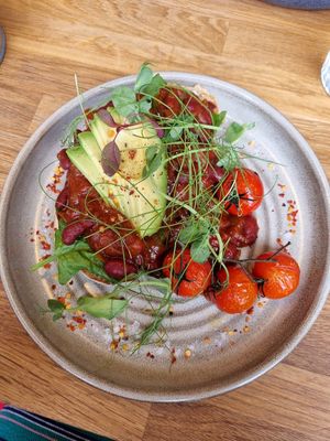 Spicy beans and avocado on toast at HBW Coffee in Stirling