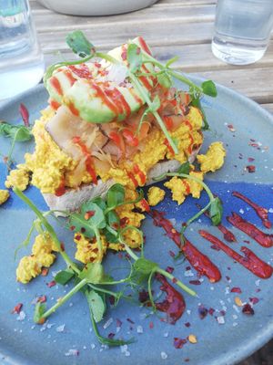 Kimchi and scramble on sourdough at HBW Coffee in Stirling
