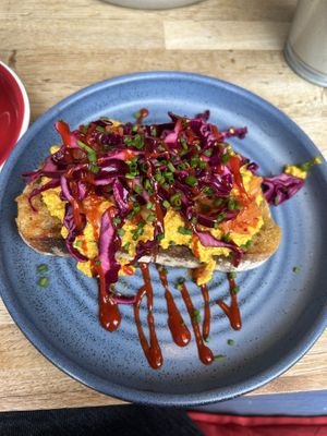 Vegan kimchi toast  at HBW Coffee in Stirling