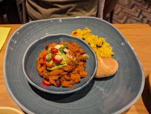 Vegan chilli at Harvester in Sheffield