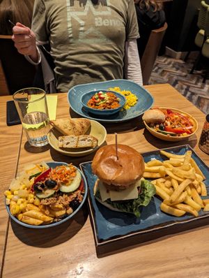 Vegan dishes at Harvester at Harvester in Sheffield