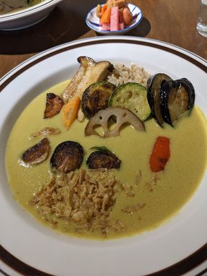 Tofu cream curry with 9 different vegetables at Choi So Han Ggi - 최소한끼 in Mokpo