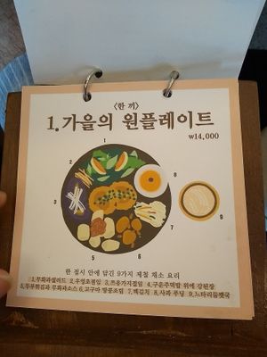 Menu in the day we visited at Choi So Han Ggi - 최소한끼 in Mokpo