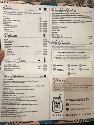 Menu  at Rawcoco - Fernando el Santo in Madrid